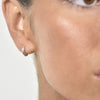 Culturesse Edda Textured Dainty Sleeper Hoop Earrings (Silver)