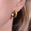 Culturesse Isador Textured Deco Hoop Earrings (Gold)