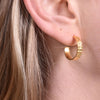 Culturesse Isador Textured Deco Hoop Earrings (Gold)