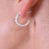 Culturesse Solvej Artisan Raw Silver Hoop Earrings
