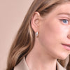 Culturesse Isador Textured Deco Hoop Earrings (Silver)