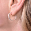 Culturesse Isador Textured Deco Hoop Earrings (Silver)