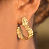 Culturesse Amandine Artisan Sculptural Flow Earrings (Gold Vermeil)