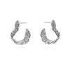 Culturesse Amandine Artisan Sculptural Flow Earrings (Silver)