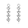 Culturesse Haven Artisan Sculptured Heart String Earrings (Silver)