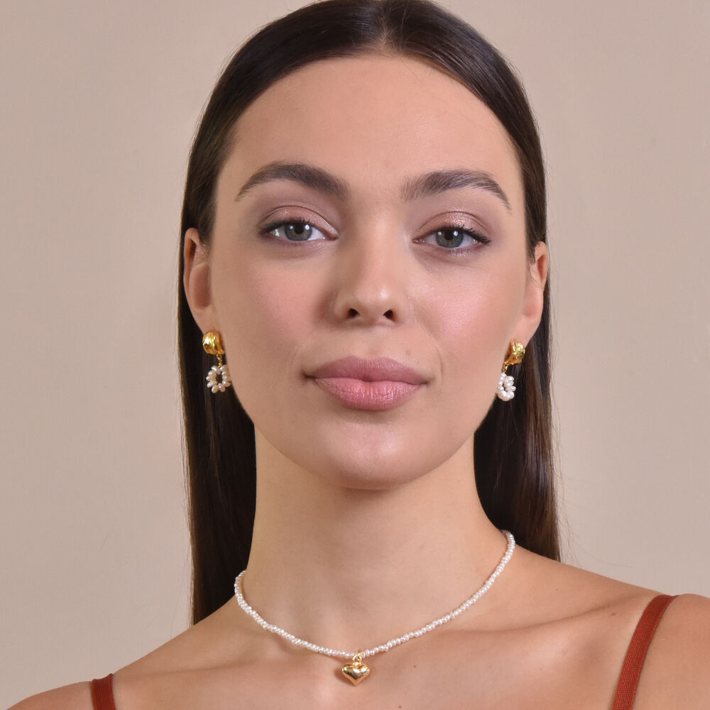 Culturesse Karmi Textured Pearl Drop Earrings