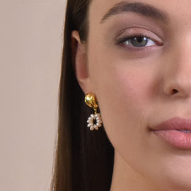 Culturesse Karmi Textured Pearl Drop Earrings