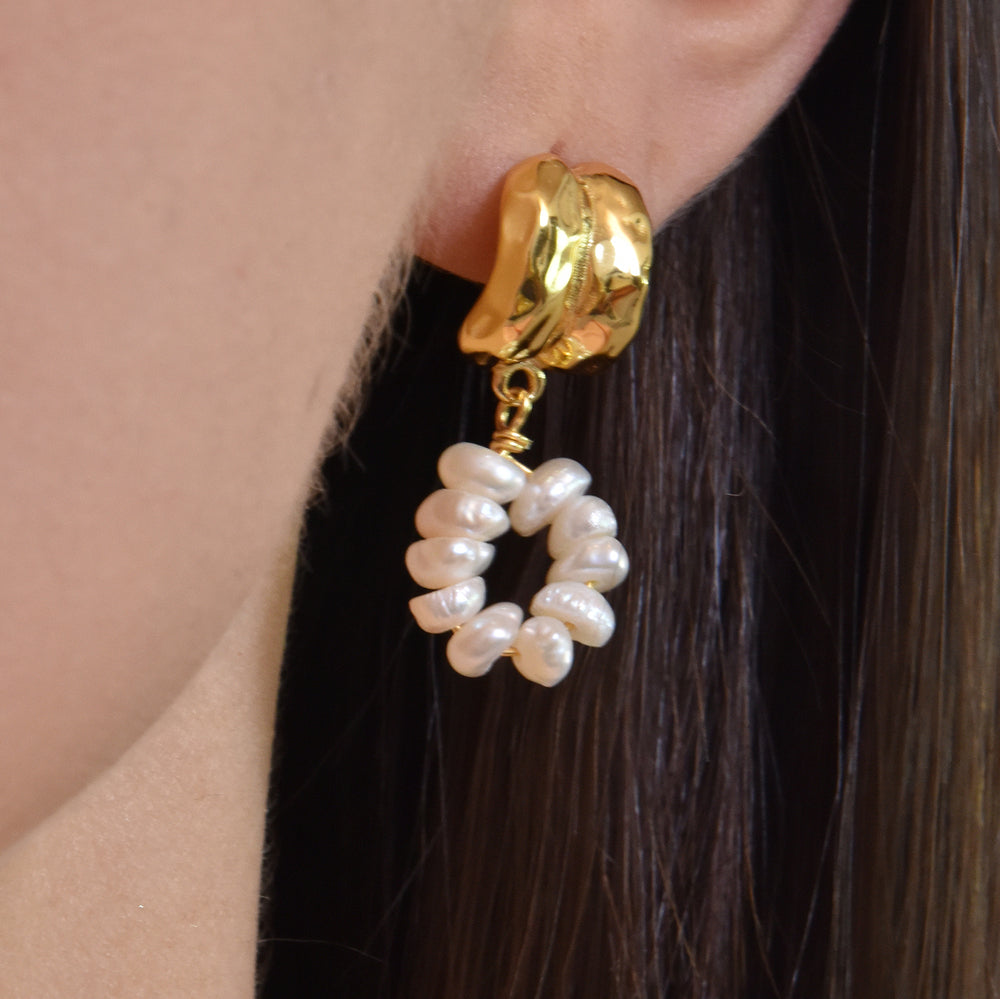 Culturesse Karmi Textured Pearl Drop Earrings