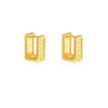 Culturesse Adelyn Art Deco Textured  Huggie Earrings (Gold Vermeil)