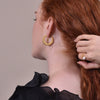 Culturesse Valencia 22K Twisted Gold Croissant Earrings