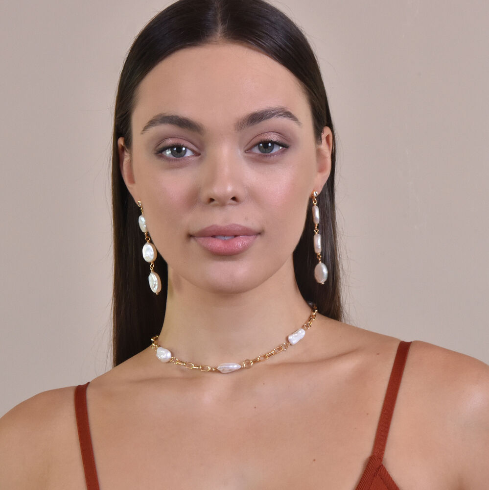 Culturesse Starling 24K Crystal Freshwater Pearl Drop Earrings
