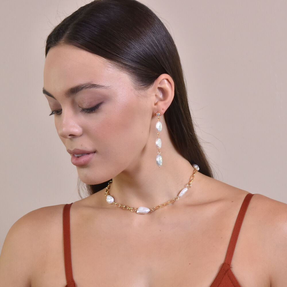 Culturesse Starling 24K Crystal Freshwater Pearl Drop Earrings