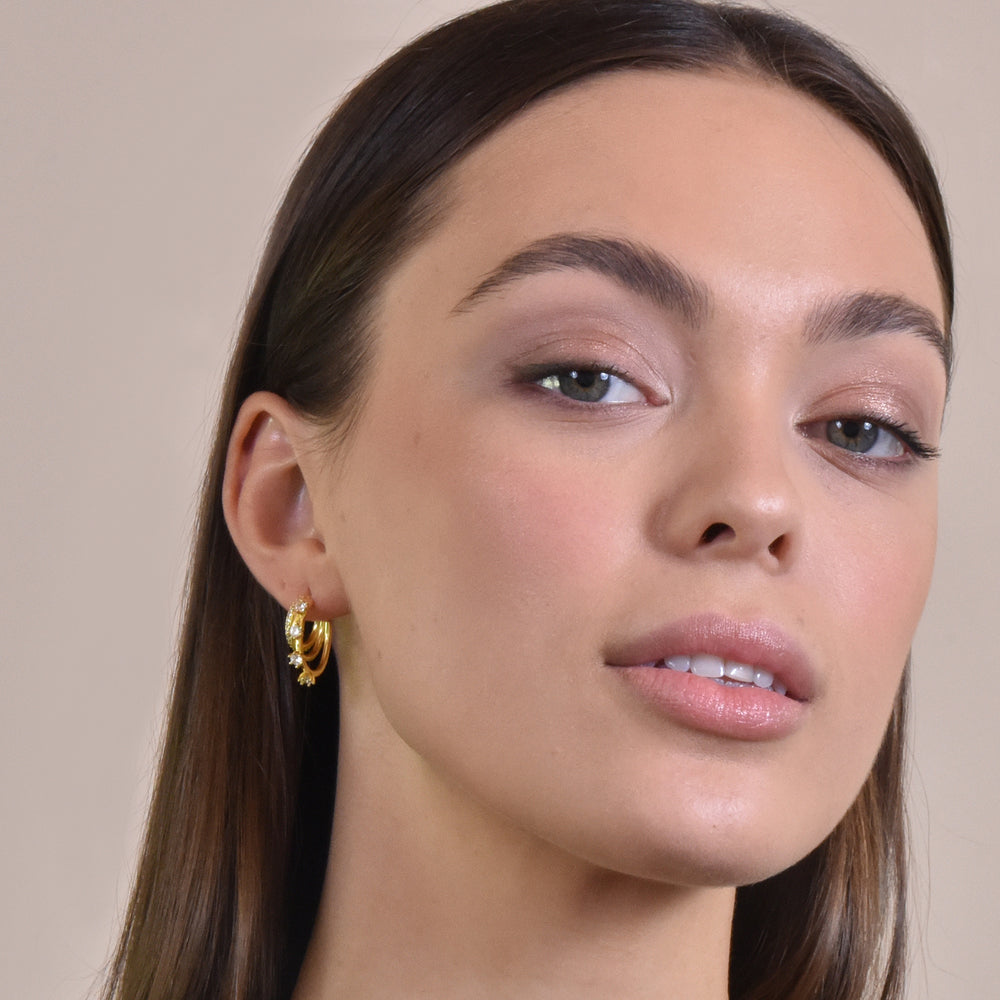 Culturesse Cendrique Gold Vermeil Topaz Loop Earrings