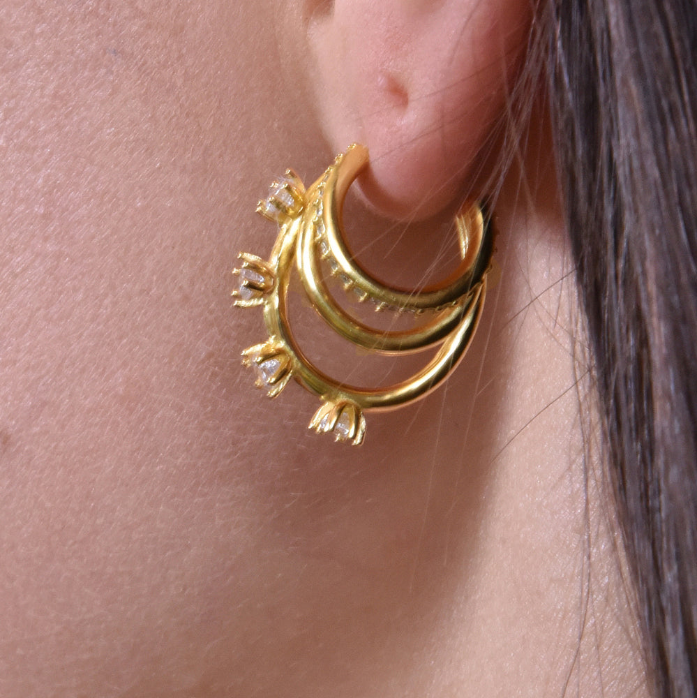 Culturesse Cendrique Gold Vermeil Topaz Loop Earrings