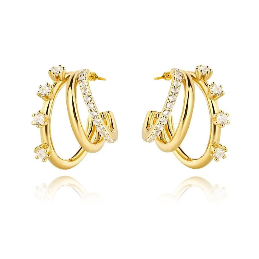 Culturesse Cendrique Gold Vermeil Topaz Loop Earrings