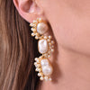 Culturesse Amour 22K Luxury Pearl Bouquet Earrings