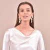 Culturesse Amour 22K Luxury Pearl Bouquet Earrings