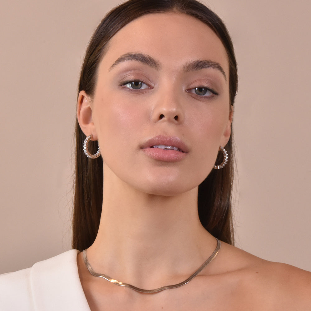 Culturesse Carabelle Topaz Hoop Earrings