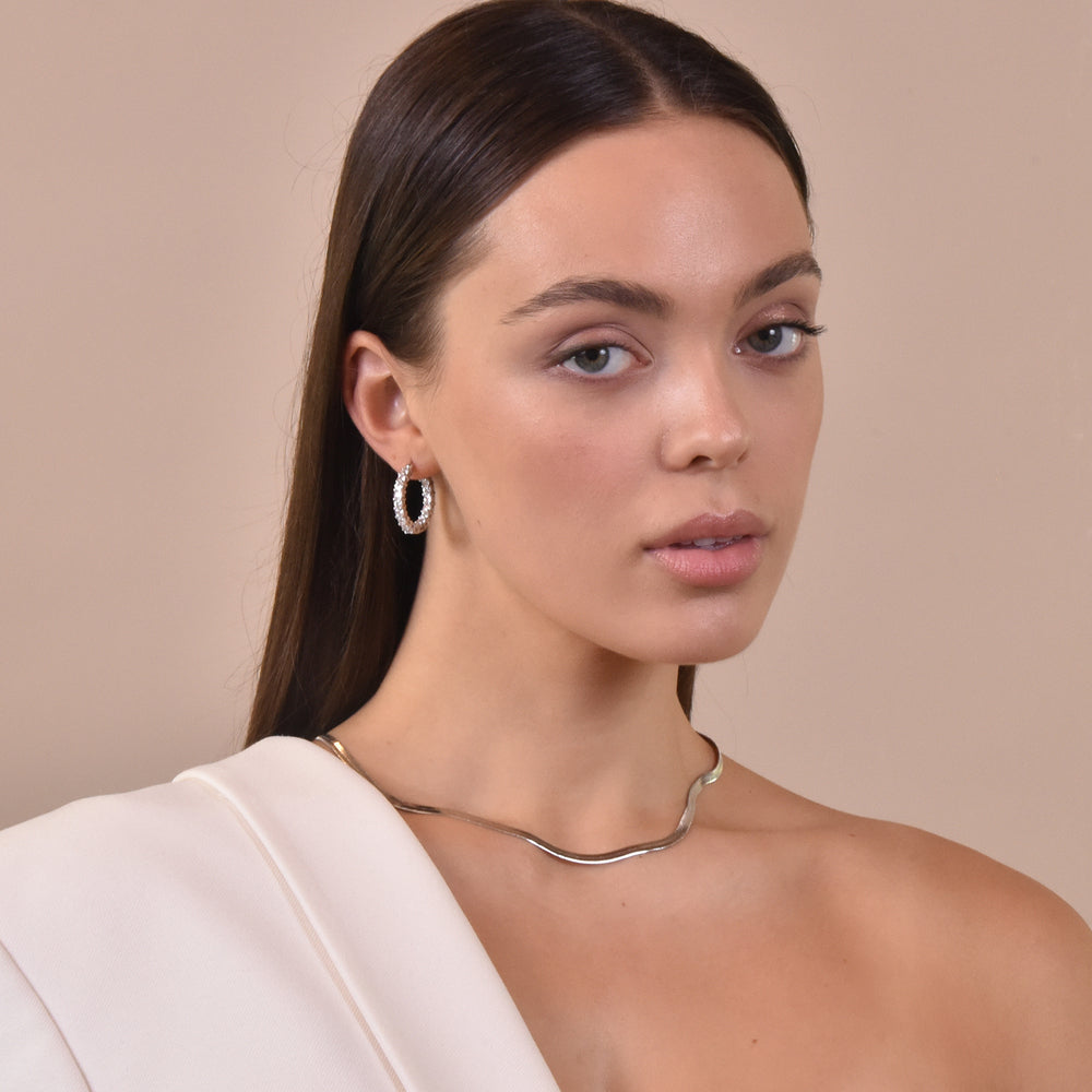 Culturesse Carabelle Topaz Hoop Earrings