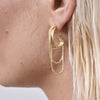 Culturesse Lurice Tri-curve Tassel Drop Earrings