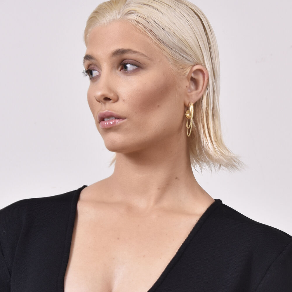 Culturesse Lurice Tri-curve Tassel Drop Earrings