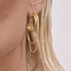 Culturesse Lurice Tri-curve Tassel Drop Earrings