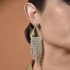 Culturesse Labron Catwalk Diamante Tassel Earrings