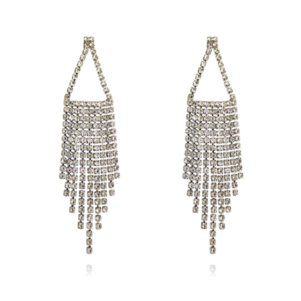 Culturesse Labron Catwalk Diamante Tassel Earrings