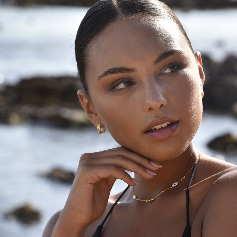 Culturesse Ciara Tri Curve Earrings (Gold)