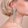 Culturesse Marlin Crystal Diamante Tassel Earrings