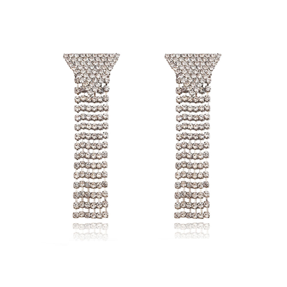 Culturesse Marlin Crystal Diamante Tassel Earrings