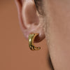 Culturesse Archie Artsy Twin Curve Earrings (Gold Vermeil)