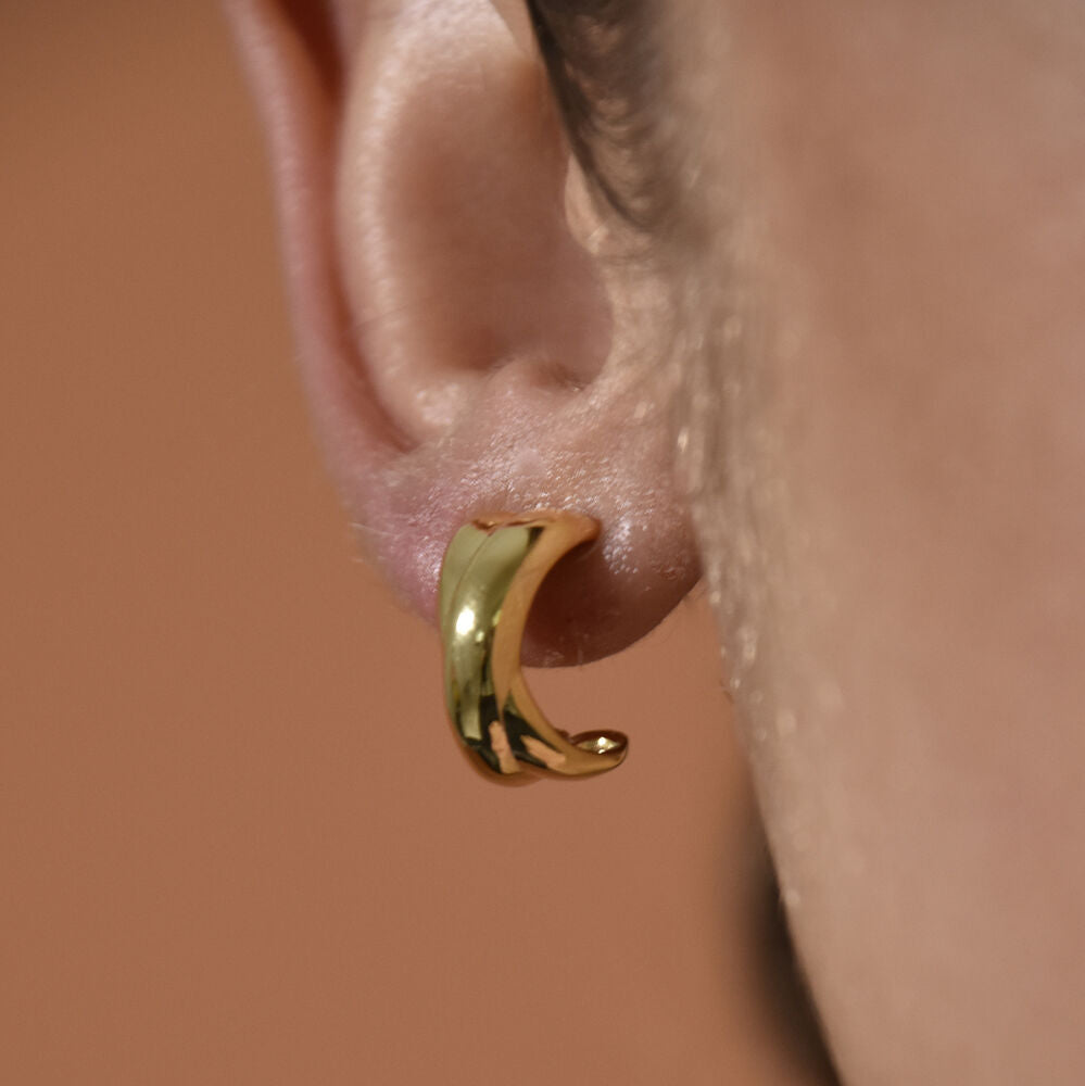 Culturesse Archie Artsy Twin Curve Earrings (Gold Vermeil)
