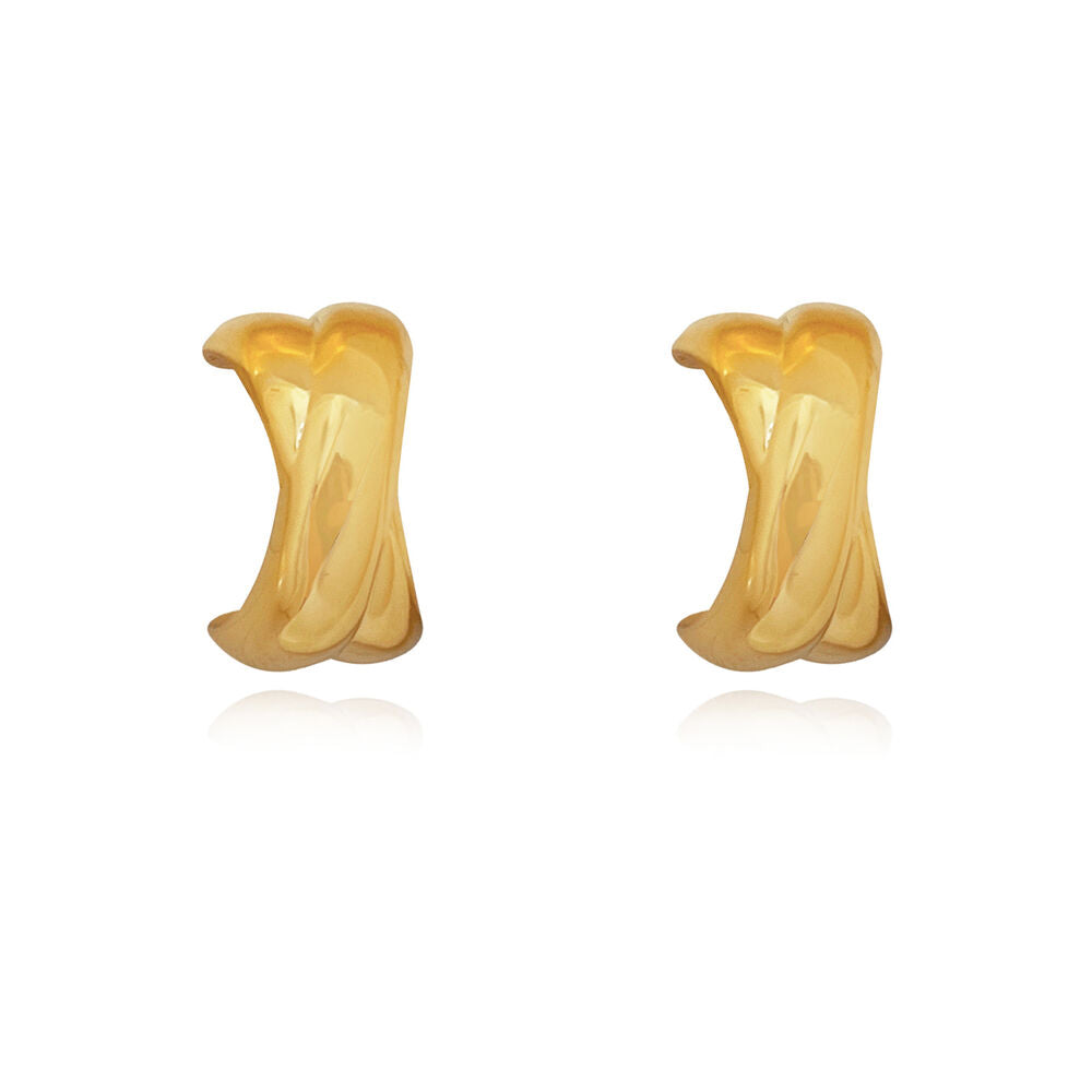 Culturesse Archie Artsy Twin Curve Earrings (Gold Vermeil)