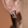Culturesse Archie Artsy Twin Curve Earrings (Silver)