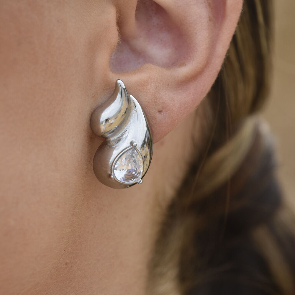 Culturesse Anica Twin Droplet Earrings (Silver)
