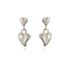 Culturesse Alexandrine Sculptured Twin Heart Drop Earrings