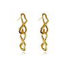 Culturesse Gisela Twin Sculpture Line Drop Earrings (Gold Vermeil)