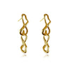 Culturesse Gisela Twin Sculpture Line Drop Earrings (Gold Vermeil)