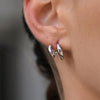 Culturesse Asta Sculptural Twin Line Earrings (Silver)
