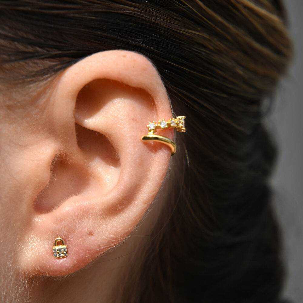 Culturesse Bente Artisan Diamante Cuff Earring (Gold)