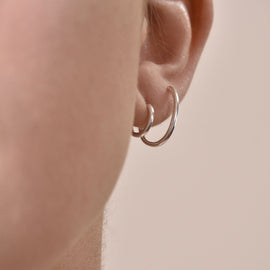 Culturesse Simone Twin Loop Earrings (Silver)