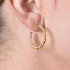 Culturesse Veronique French Twisted Hoop Earrings (Gold)