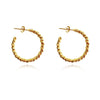 Culturesse Veronique French Twisted Hoop Earrings (Gold)