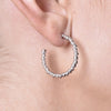 Culturesse Veronique French Twisted Hoop Earrings (Silver)