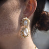 Culturesse Amour 22K Twin Baroque Pearl Bouquet Earrings
