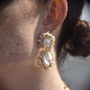 Culturesse Amour 22K Twin Baroque Pearl Bouquet Earrings