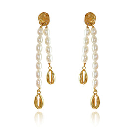 Culturesse Calliope 24K Freshwater Pearl Drop Earrings