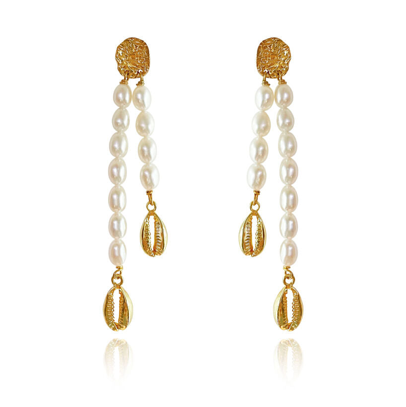 Culturesse Calliope 24K Freshwater Pearl Drop Earrings