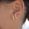 Culturesse Berte Artsy Ear Hook Stud Earrings (Gold)